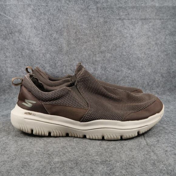 Skechers Shoes Mens 13 Sneakers Slip On Casual Comfort Go Walk Brown Trainers - Picture 1 of 12